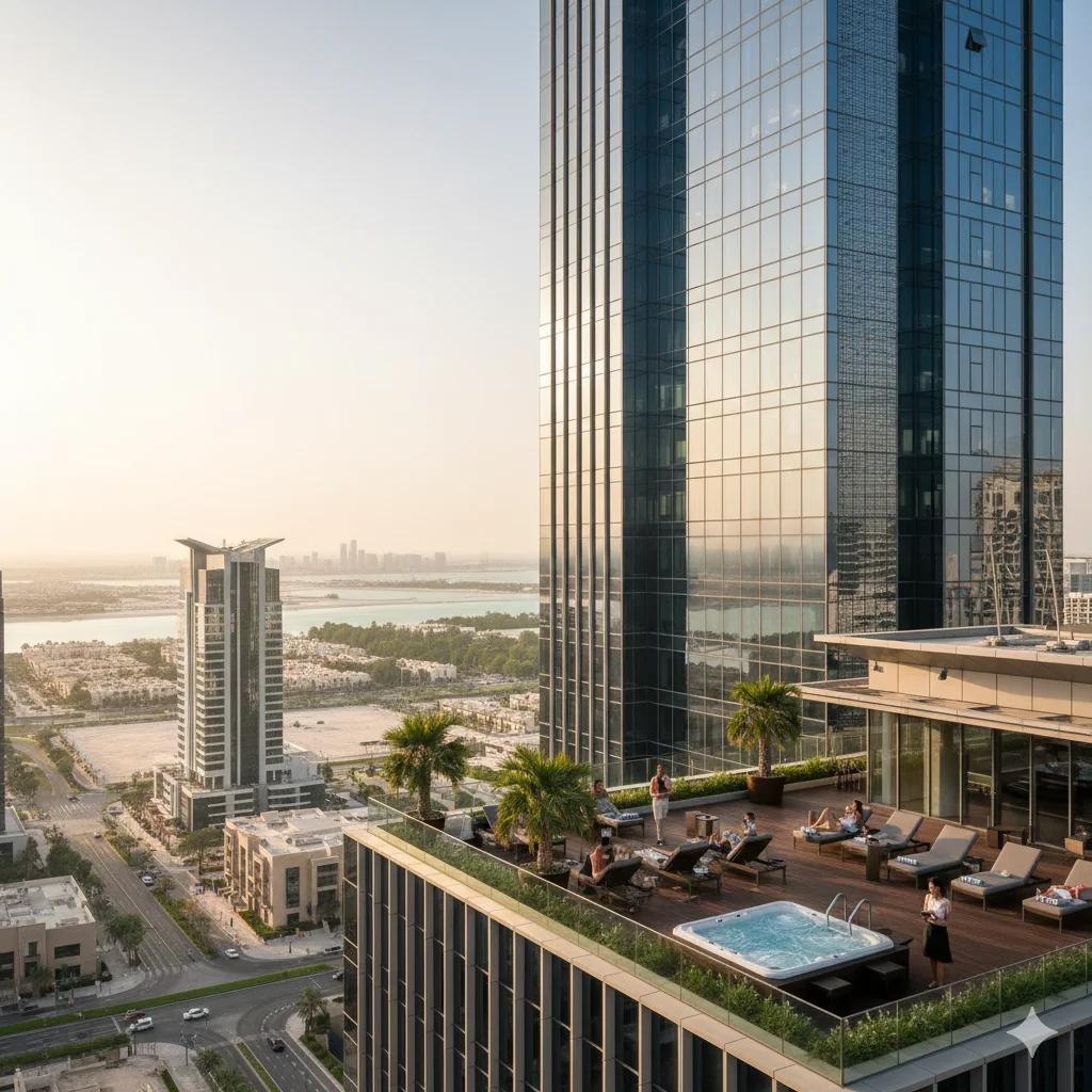 addax office tower : Relaxing Workspaces with Jacuzzi and Panoramic Reem Island Views
